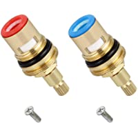 DECARETA 2 PCS Ceramico Grifo Valvula de Cobre Cartucho de Disco de Cerámica con 2 Tornillos de 4 mm Cabezal Ceramico…